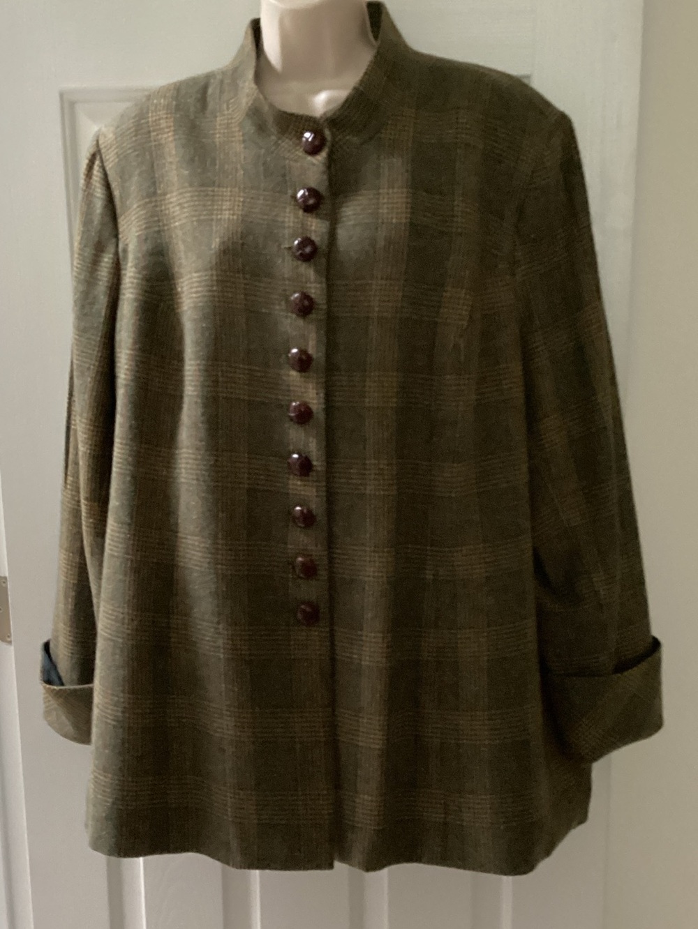 Soft Surroundings olive wool-blend jacket Cottagecore Ivy League Preppy 3X